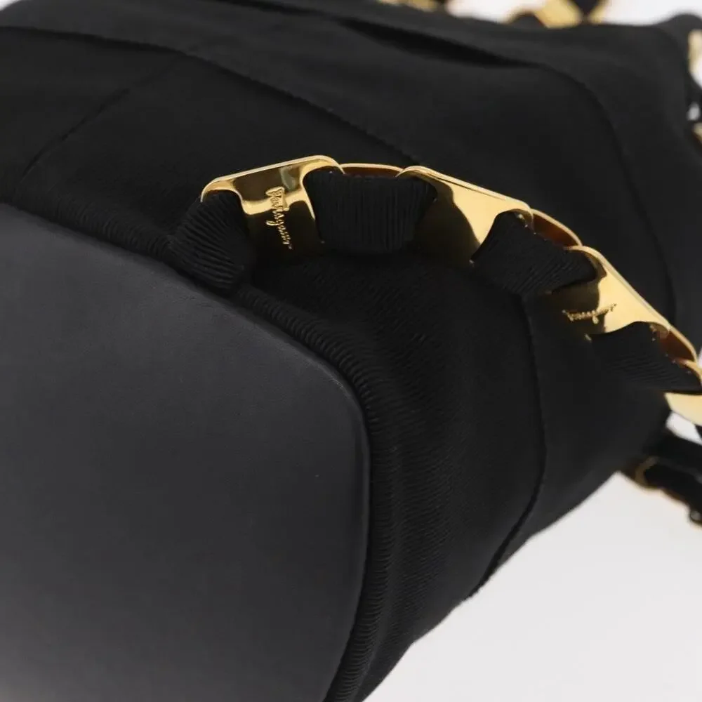 Salvatore Ferragamo Vara Chain Backpack Black